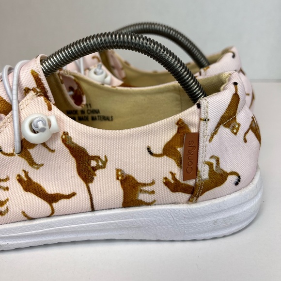 Corky’s Kayak Pink Cheetah Print Shoes Canvas NWOB Size Women 11 - Picture 8 of 16